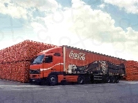 Skrzynki, Ciężarówka, Dostawcza, Coca-Cola