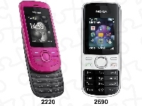 Różowa, Srebrna, Nokia 2220, Nokia 2690, Czarna