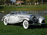 Srebrny, Mercedes Benz 500K, Kabriolet