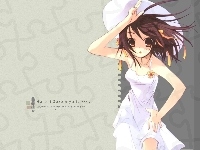 biała sukienka, Suzumiya Haruhi No Yuuutsu, kapelusz
