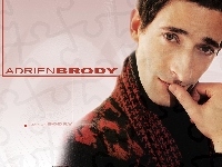 sweter, Adrien Brody, szalik