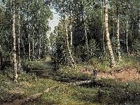 Iwan Szyszkin, Obraz, Strumień w brzozowym lesie