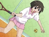 tenis, Azumanga Daioh, dziewczyna, piłeczka