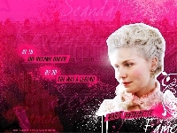 fryzura, tło, Marie Antoinette, Kirsten Dunst, różowe