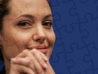 twarz, Angelina Jolie, ręce