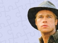 twarz, Brad Pitt, kapelusz
