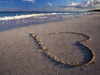 Walentynki, Serce na Plaży, Morze