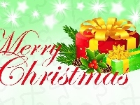 Napis, Świąteczne, 2D, Boże Narodzenie, Prezenty, Merry Christmas