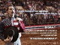 śpiewa, widownia, Borat, Sacha Baron Cohen, rodeo