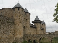 Zamek, Wiek, XIII, Francja, Carcassonne