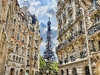 Wieża Eiffla, Paryż, Francja, Kamienice