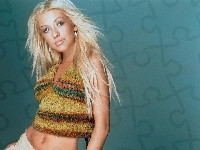 włosy, długie, blond, Christina Aguilera