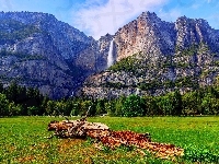 Park Narodowy Yosemite, Wodospad, Stany Zjednoczone, Stan Kalifornia, Góry