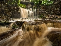 Park stanowy Blackwater Falls, Skały, Stany Zjednoczone, Wirginia Zachodnia, Wodospad
