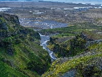 Kanion Mulagljufur, Góry, Wodospady, Islandia, Skały