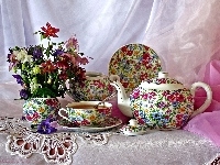 Herbata, Zastawa, Kwiaty