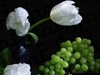 Zielone, Białe, Tulipany, Winogrona