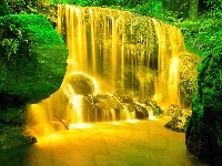Zielone, Złoty, Wodospad, Skały