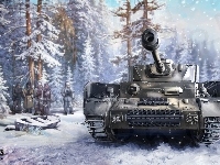 Zima, Nikita Bolyakov, Pz.Kpfw.IV Ausf.H, World of Tanks, Śnieg, Czołg