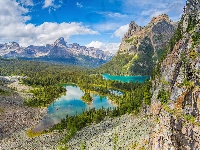 Prowincja Kolumbia Brytyjska, Góry, Chmury, Jezioro O Hara, Kanada, Park Narodowy Yoho, Las