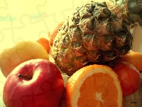 Pomarańcz, Mandarynka, Owoce, Jabłko, Ananas