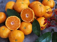 Pomarańcze, Owoce, Liście