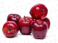 Jabłka, Czerwone, Białe tło