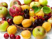 Porzeczki, Morele, Owoce, Jabłka, Czereśnie