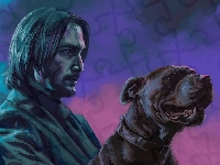 Keanu Reeves, John Wick 3, Grafika, Film, Aktor, Pies