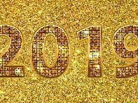 Złoty, Nowy Rok, 2019, Napis
