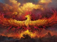 Ptak, Feniks, Postacie, Fantasy, Ogień, Skrzydła