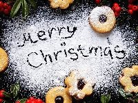 Cukier, Merry Christmas, Świąteczne, Ciasteczka, Napis