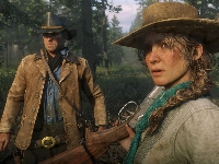 Red Dead Redemption 2, Warkocz, Karabin, Sadie Adler, Gra, Arthur Morgan, Kapelusz