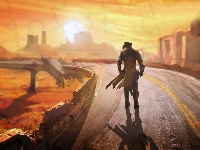 Droga, Komputerowa, Mężczyzna, Gra, Fallout, Kanion