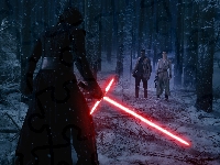 Gwiezdne wojny Przebudzenie Mocy, Miecz, Finn, Kylo Ren, Film, Star Wars The Force Awakens, Rey