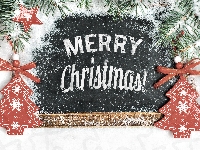 Choinki, Merry Christmas, Gałązki, Boże Narodzenie, Tabliczka, Świerkowe