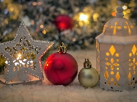 Bombki, Świeca, Boże Narodzenie, Lampion, Gwiazda
