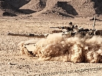 Żołnierze, Czołg, M1A1 Abrams, Pustynia