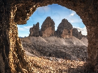 Masyw, Włochy, Skały, Góry, Tre Cime di Lavaredo