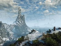 Geralt, The Witcher 3 Wild Hunt, Zamek, Gra, Wiedźmin 3 Dziki Gon, Góry