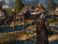 Geralt, The Witcher 3 Wild Hunt, Domy, Gra, Wiedźmin 3 Dziki Gon, Wioska
