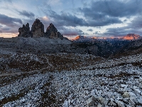 Masyw Tre Cime di Lavaredo, Włochy, Góry, Szczyty, Dolomity