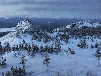 Góry Ural, Park Narodowy Ziuratkul, Rosja, Jezioro, Zima, Pasmo Nurgusz, Obwód czelabiński