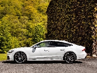 S7, Dom, Białe, Audi A7, Drzewa