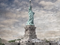 Wyspa Liberty, Stany Zjednoczone, Statua Wolności, Posąg, Nowy Jork