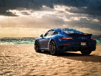 Porsche 911 Turbo S, Niebieskie, Tył