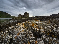Zamek Eilean Donan, Szkocja, Skały, Most, Jezioro Loch Duich