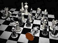 Bierki szachowe, Szachy, Czarne, Gra, Szachownica, Tło