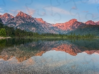 Góry, Austria, Jezioro Almsee, Dolina Almtal, Alpy