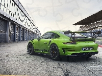 Tył, Zielone, Porsche 911 GT3 RS, Bok